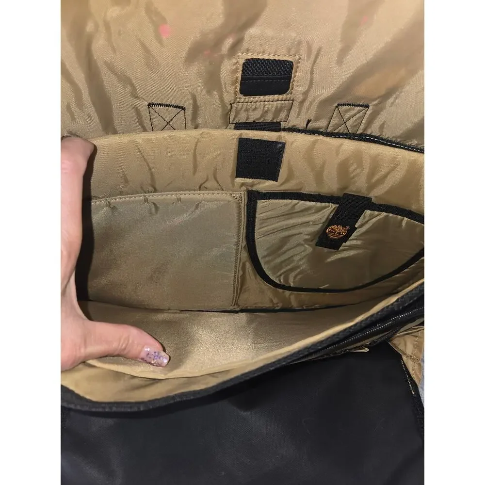 Timberland Vintage Canvas Messenger Bag Laptop Crossbody Large 18x15 Black